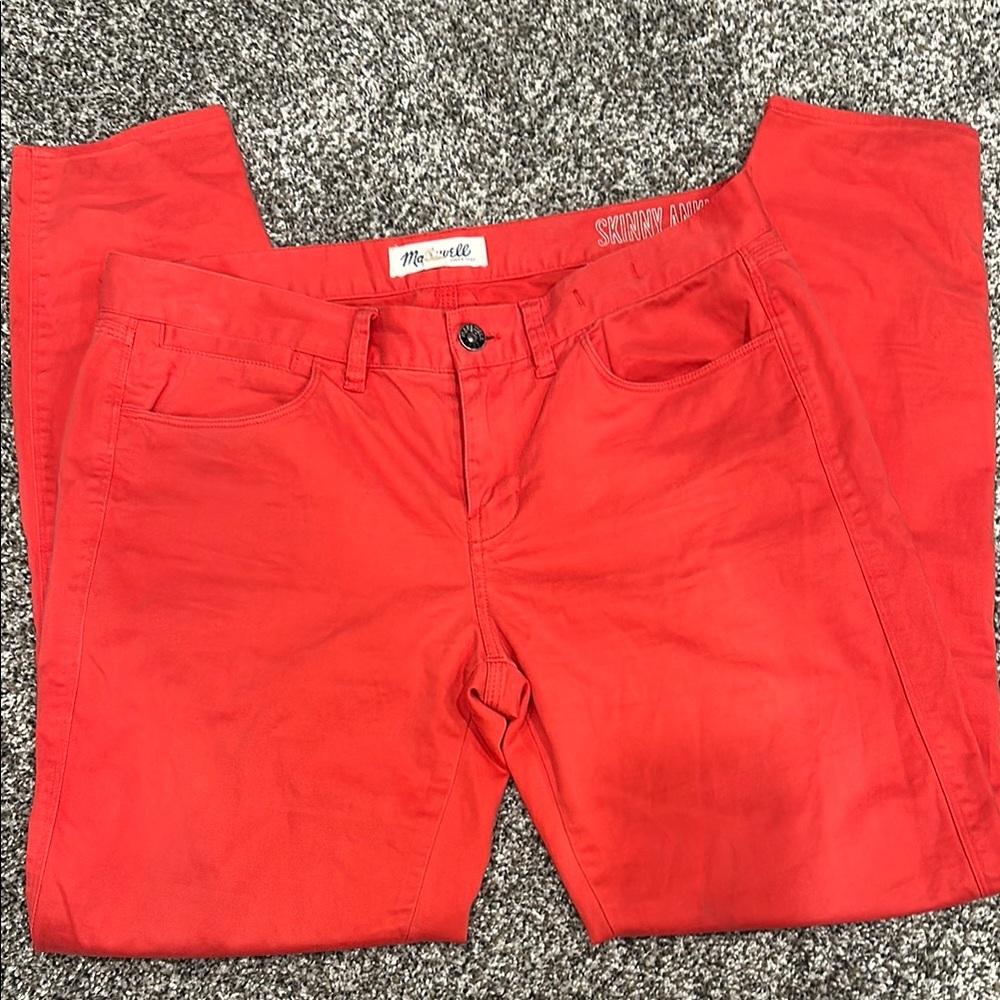 Madewell Red Skinny Jeans Vibrant Style